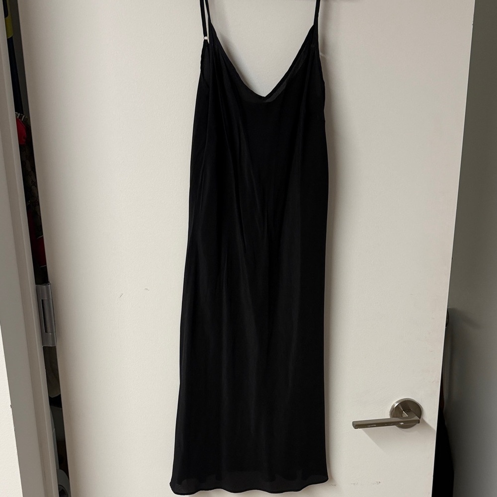 J. Crew Cream OR Black Chemise Slip 100% silk size S